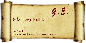 Gáthy Edit névjegykártya